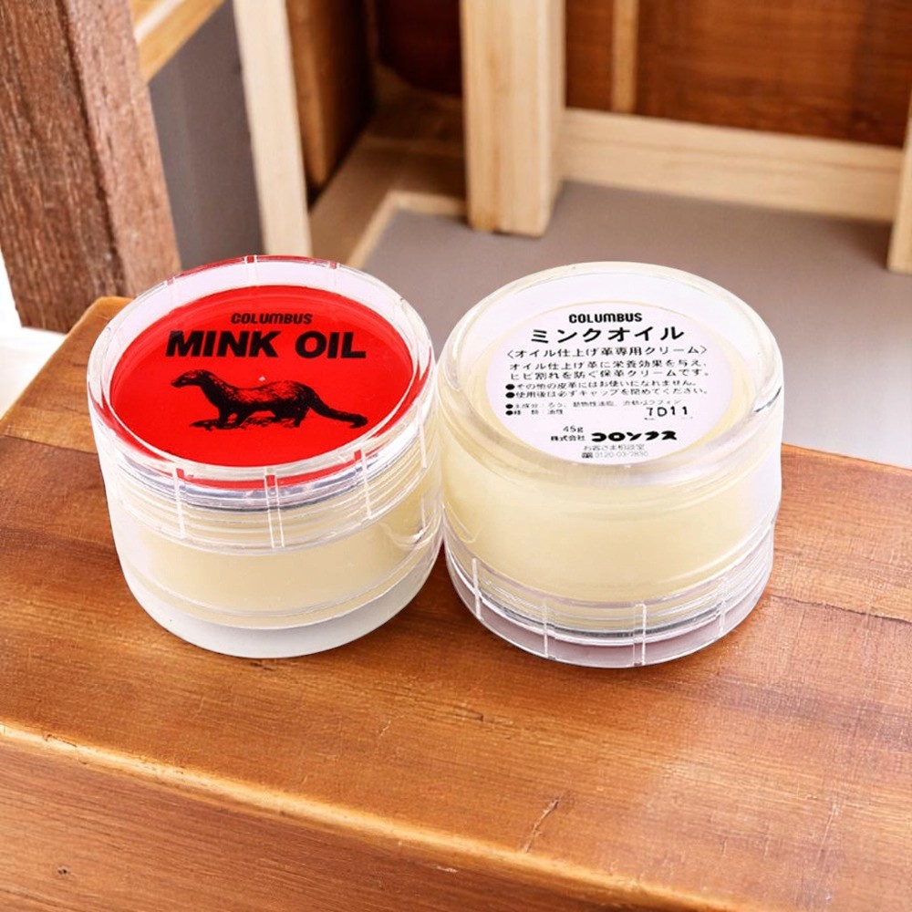 dưỡng xịn cho đồ da bằng mỡ chồng Mink Oil không màu